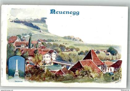3176 Neuenegg Lithographie Denkmal - 13582385