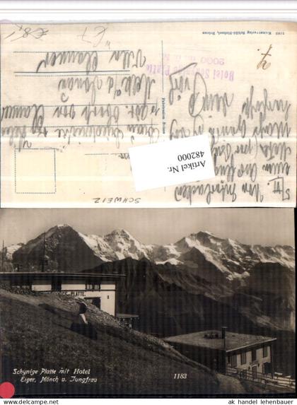 482000,Schynige Platte b. Gündlischwand Hotel geg. Eiger Bergkulisse Kt Bern