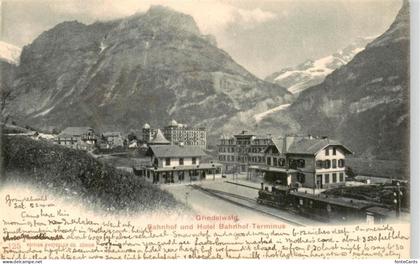 Grindelwald BE Bahnhof und Hotel Bahnhof-Terminus Alpen