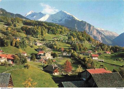 Hasliberg Reuti Hasliberg BE Hasliberg Bergdorf Herbst Wiesen Berge Schnee Wohnh