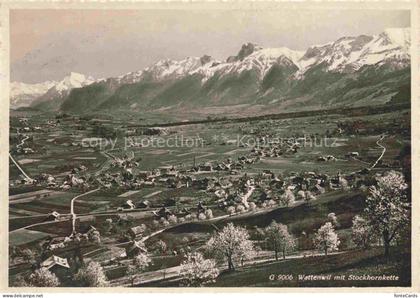Wattenwil BE Panorama Blick gegen Stockhornkette Berner Alpen Militaerpost