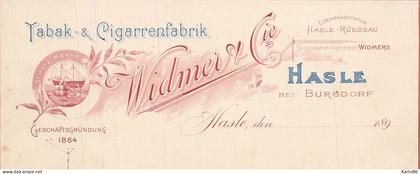 hasle bei burgdorf , bern * Tabak Cigarrenfabrik WIDMER & Cie * doc publicitaire ancienne illustrée suisse schweiz