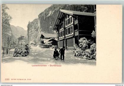 3822 Lauterbrunnen - Dorfstrasse 2 Männer mit Schlitten - 10611525