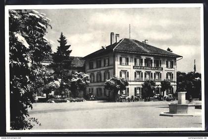 AK Münchenbuchsee, Hotel Bären mit Brunnen