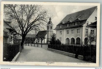 4914 Roggwil BE 1943 Foto AK Kirche Pfarrhaus Schulhaus - 13302077