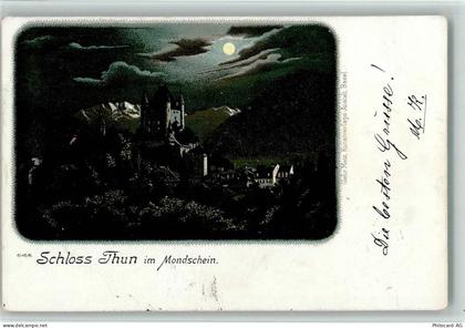 3600 Thun 1899 Lithographie / Mondschein Schloss Thun - 13220891
