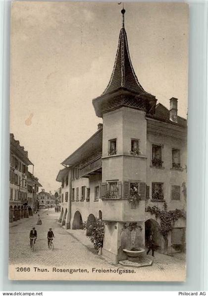 3600 Thun 1907 - Rosengarten Freienhofgasse Feldpost Kaserne Thun - 10197149
