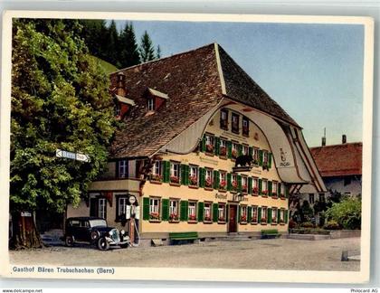 3555 Trubschachen 1940 Foto AK Gasthaus Bären Auto Tankstelle - 10734888
