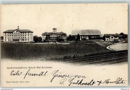 3052 Zollikofen 1906 - Landwirtschaftliche Schule Rüti Gleise - 13906677