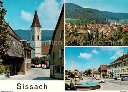 Sissach BL Kirche Panorama Brunnen