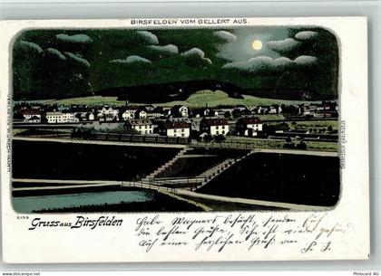 4127 Birsfelden 1899 BOAKC Eisenbahn Lithographie / Mondschein - 13700071