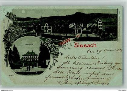 4450 Sissach 1899 BOAKC Lithographie/Mondschein Ebenrain - 13702416