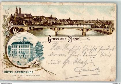 4000 Basel Bâle 1898 Gebrauchsspuren Hotel Bernerhof A. Geilenkirchen Li... - 13242497