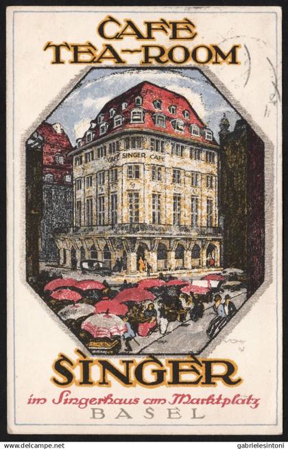 DB 125 - 22/8/1922 - Advertising illustrated postcard sent from Swiss to Italy.