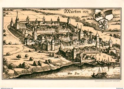 Murten Morat FR Karte v. 1476 m. Murtensee