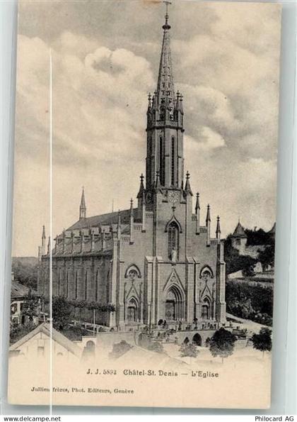 1618 Châtel-St-Denis Foto AK Kirche - 38194724