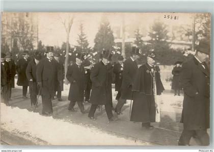 1700 Fribourg Freiburg - Männer mit Mantel und Zylinder Winter - 13127621