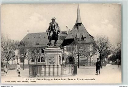 1225 Chêne-Bourg Villette GE - Statue Louis Favre Ecole communale - 10592478