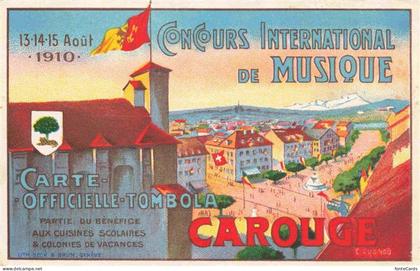 Carouge GE Concours International de Musique Carte Officielle Tombola Kuenstlerk