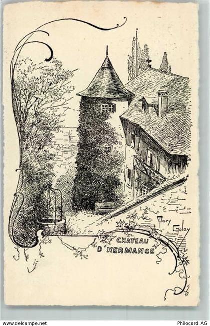 1248 Hermance 1912 Künstlerkarte Chateau sign. Mary Galay - 10587295