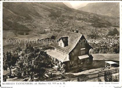 Haslen GL Kurhaus Tannenberg Blick ins Tal