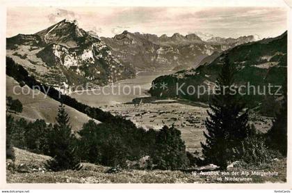 Niederurnen Ausblick von der Alp Morgenholz Alpenpanorama