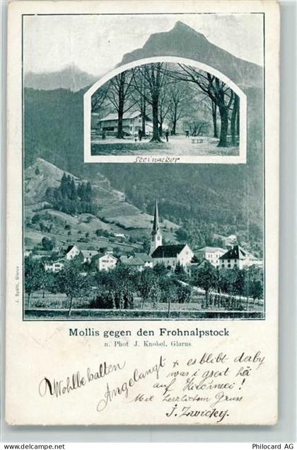 8753 Mollis 1900 - Mollis gegen Frohnalpstock Steinacker - 13128028