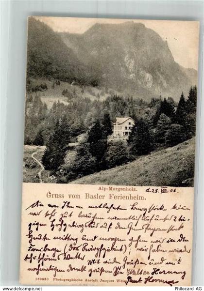 8867 Niederurnen 1906 Foto AK Pension Basler Ferienheim Alp Morgenholz... - 38193642