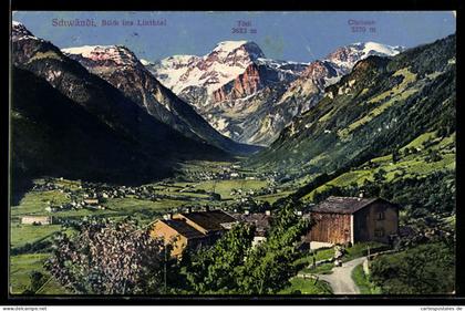 AK Schwändi, Blick ins Linthtal mit Tödi und Clariden