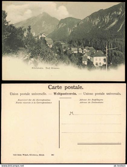 Ansichtskarte Alvaneu-Albula Alvra Albulabahn. Dorf 1912
