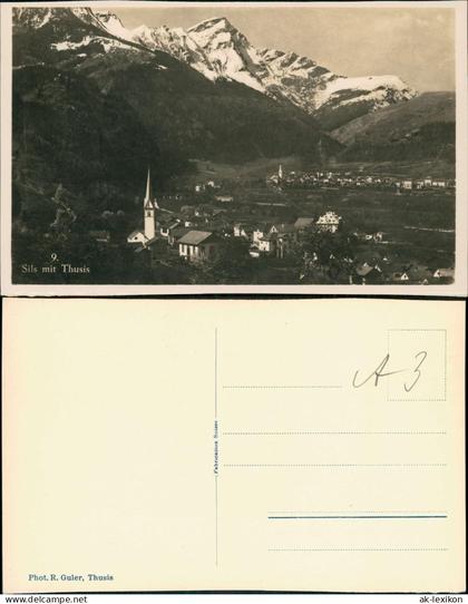 Ansichtskarte Sils im Engadin Segl Stadtblick Fotokarte 1930