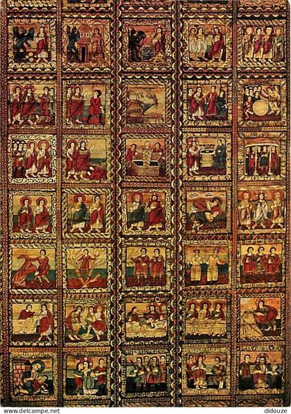 Carte Postale - Suisse - GR Grisons - Zillis, àlteste romanische Kirchendecke. Decke, Schiff und Turm erbaut anno 1130.