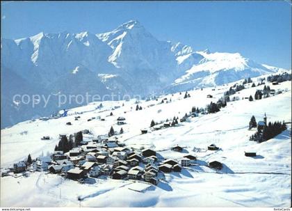 Flerden am Heinzenberg mit Piz Beverin Winterpanorama Alpen Fliegeraufnahme
