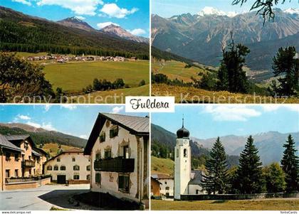 Fuldera Panorama Blick gegen Piz d Aint Umbrail Stelvio Ortler Dorfplatz Hotel K