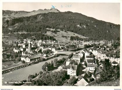 Ilanz GR Rheinpartie mit Piz Mundaun