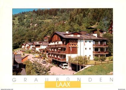 Laax Surselva GR Sporthotel-Laax Hotel Dorf Wald Berge Parkplatz Balkone