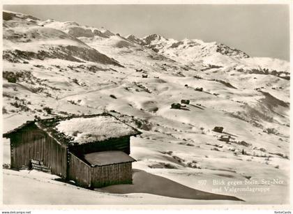 Obersaxen GR Gasthof Pension Surcuolm mit Stein Sez-Ner und Valgrondagruppe