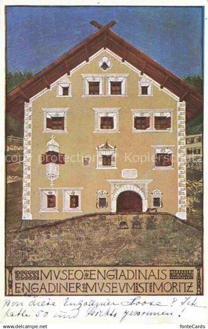 St Moritz  SANKT MORITZ GR Engadiner Museum Kuenstlerkarte