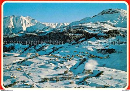 Surcuolm Skigebiet vom Piz Mundaun mit Signina Gruppe Piz Mundaun Fliegeraufnahm