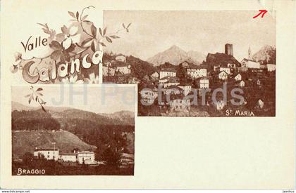 Valle Calanca - Braggio et St. Maria - old postcard - Switzerland - unused