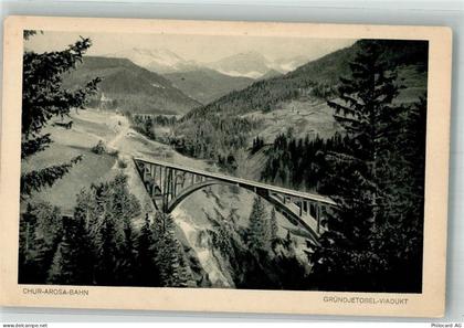 7000 Chur Coire Foto AK Gründjetobel-Viadukt Chur-Arosa-Bahn - 38223067