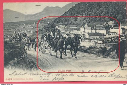 Chur = Coire - GR grisons : Churer Post - Malle Poste en 1905.