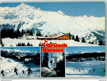 7214 Grüsch Danusa - GasthausSchwänzelegg Winter Sessellift Skifahrer - 39490574