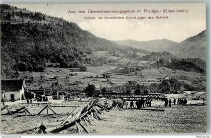 7214 Grüsch Seewis 1913 Foto AK Überschwennungsgebiet im Prättigau - 13581905