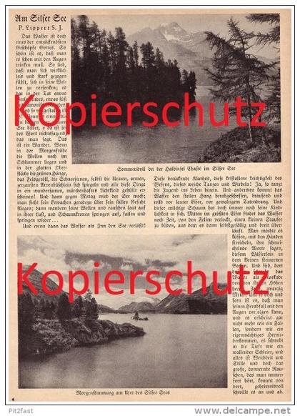 original Zeitungsbericht - 1929 - Silsersee , Sils im Engadin / Segl !!!
