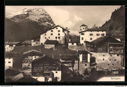 AK Splügen, Teilansicht des Ortes