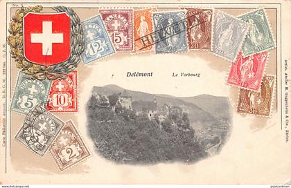 Suisse - DELÉMONT (JU) Carte philatélique - Le Vorbourg - Ed. H. Guggenheim - Ottmar Zieher