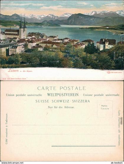 Ansichtskarte Luzern Lucerna Blick auf die Stadt 1908