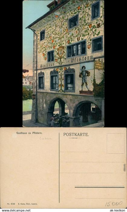 Ansichtskarte Luzern Lucerna Gasthaus zu Pfingstern 1914