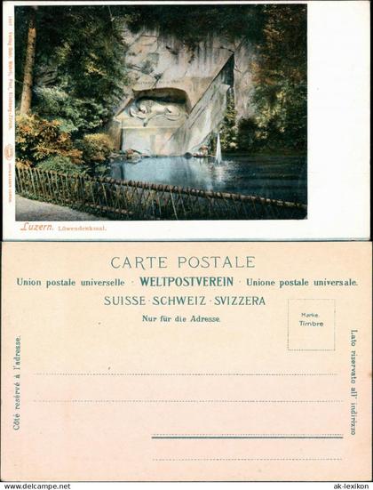 Ansichtskarte Luzern Lucerna Löwendenkmal 1900